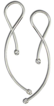 Brinco folheado a prata de fio c/ strass RS$ 15,00